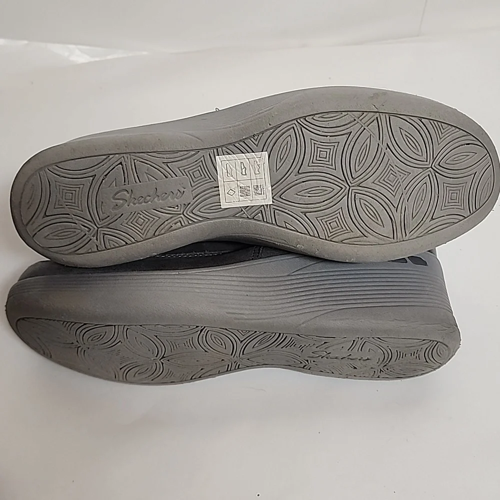 Skechers Air-cooled Memory Foam Womens Platform Sz 6 Gray Ankle Booties